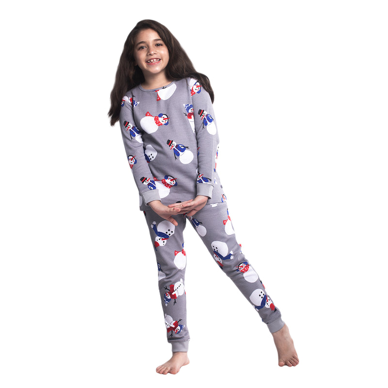 Snowman Party - Thermal Full Sleeve Top & Pant Set