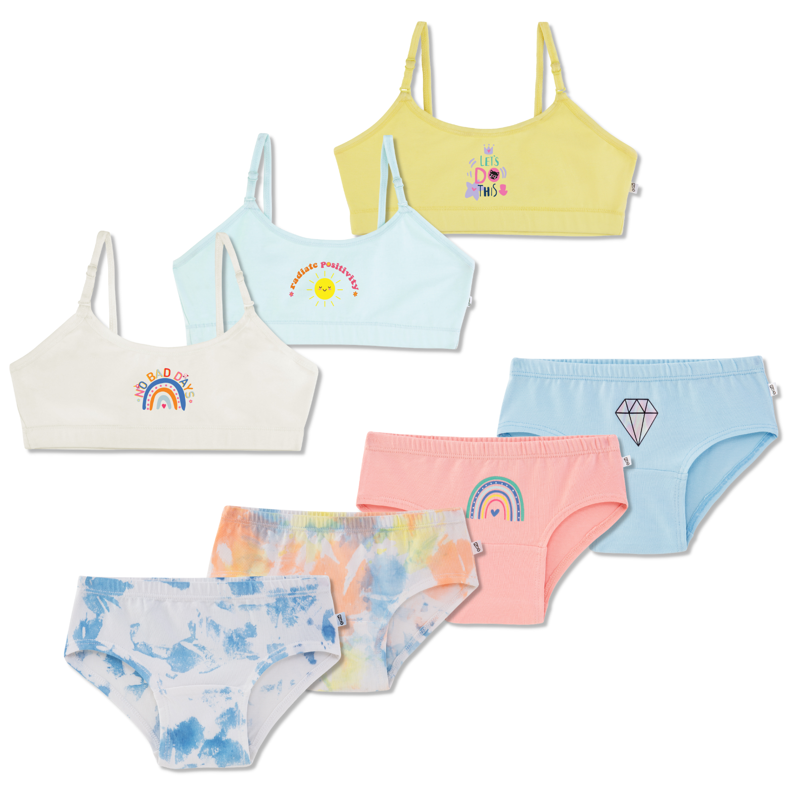 preteen panties Sun Bloom 7-pack Training Bra & Underwear Set