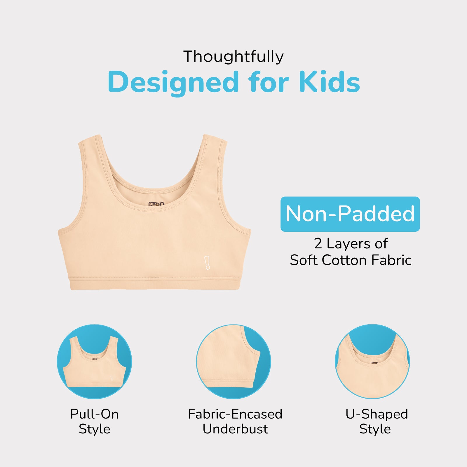 U-Shaped Double Layered Sports Bra - 3-Pack