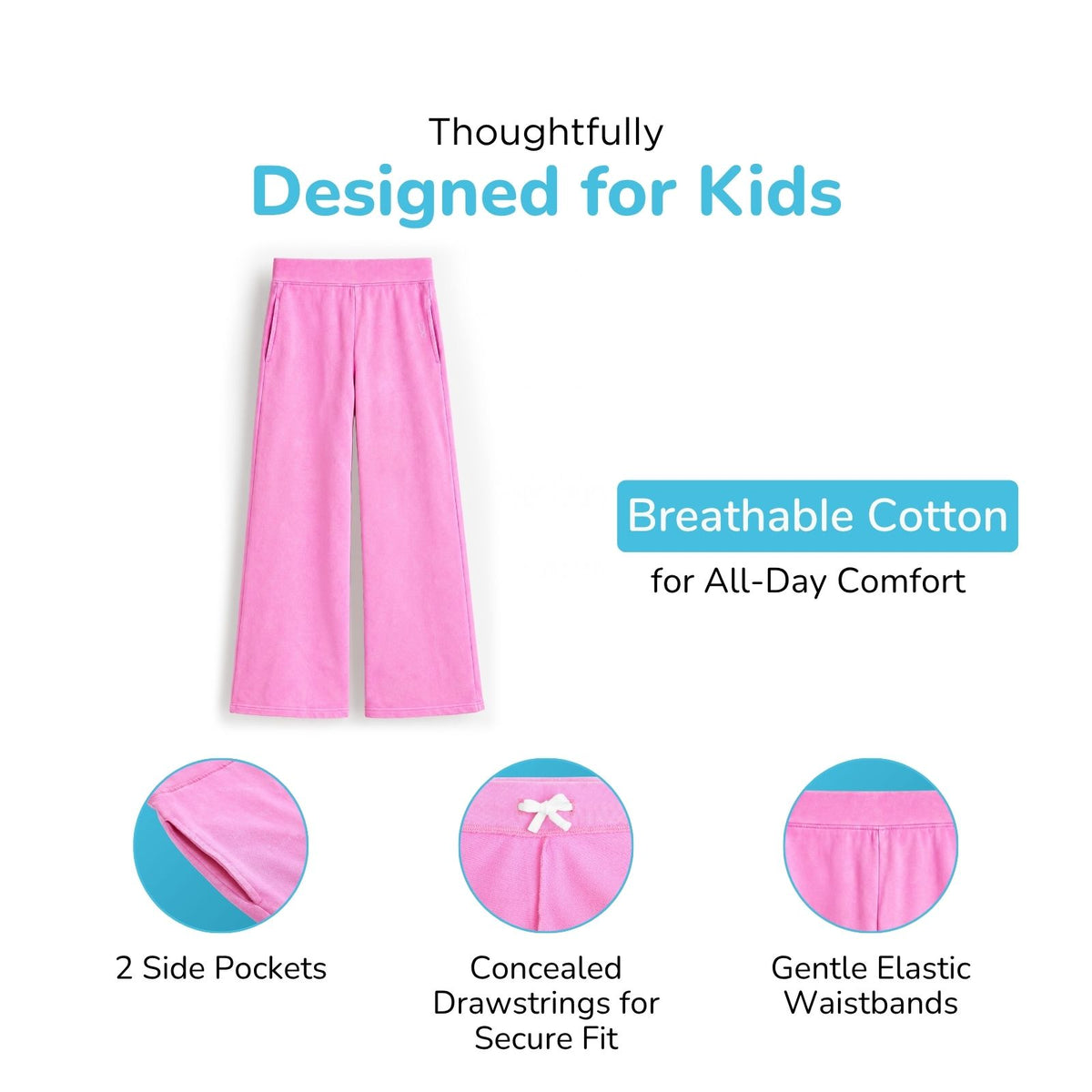 Wide Leg Pants- Pink