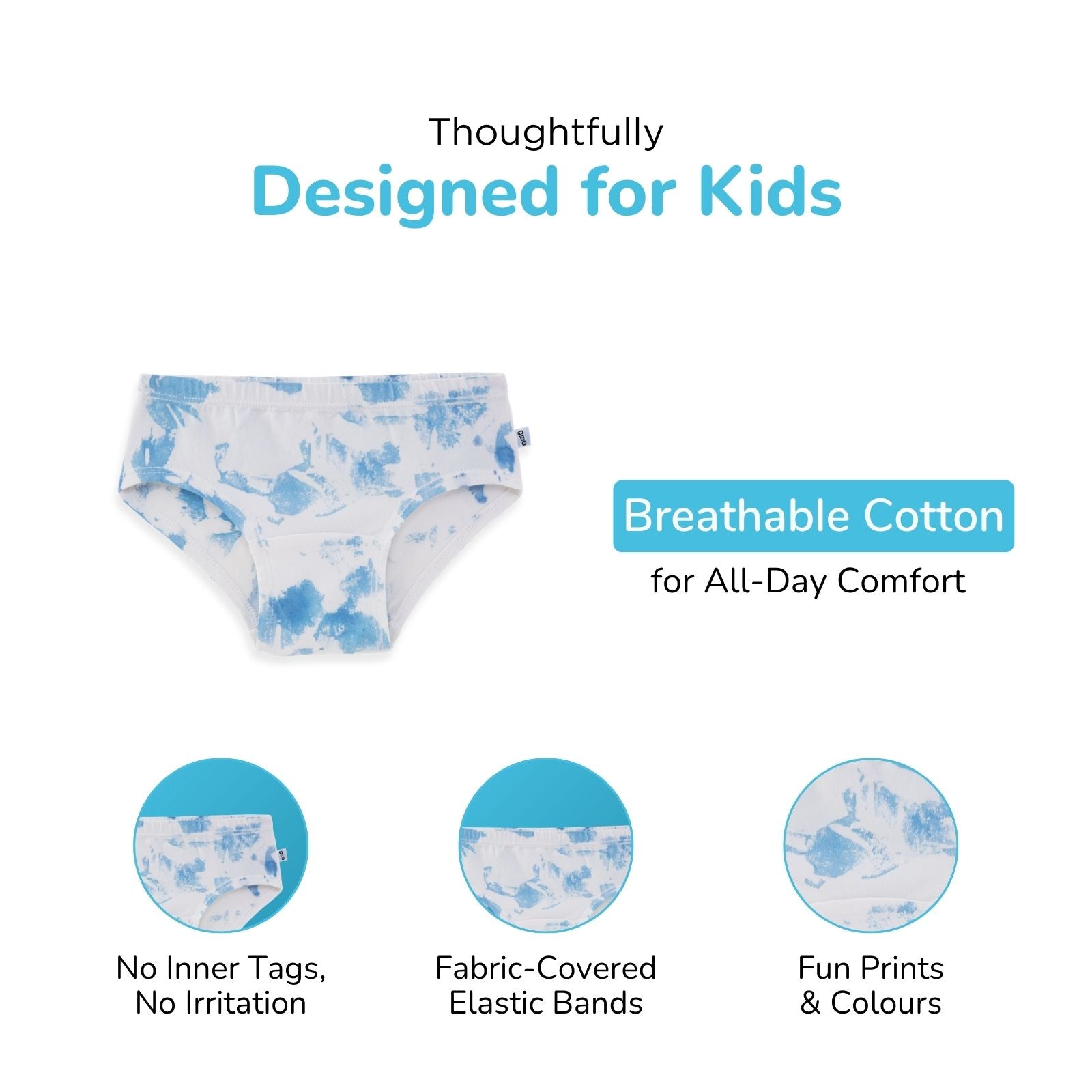Tye Dye 4-Pack Preteen Hipsters