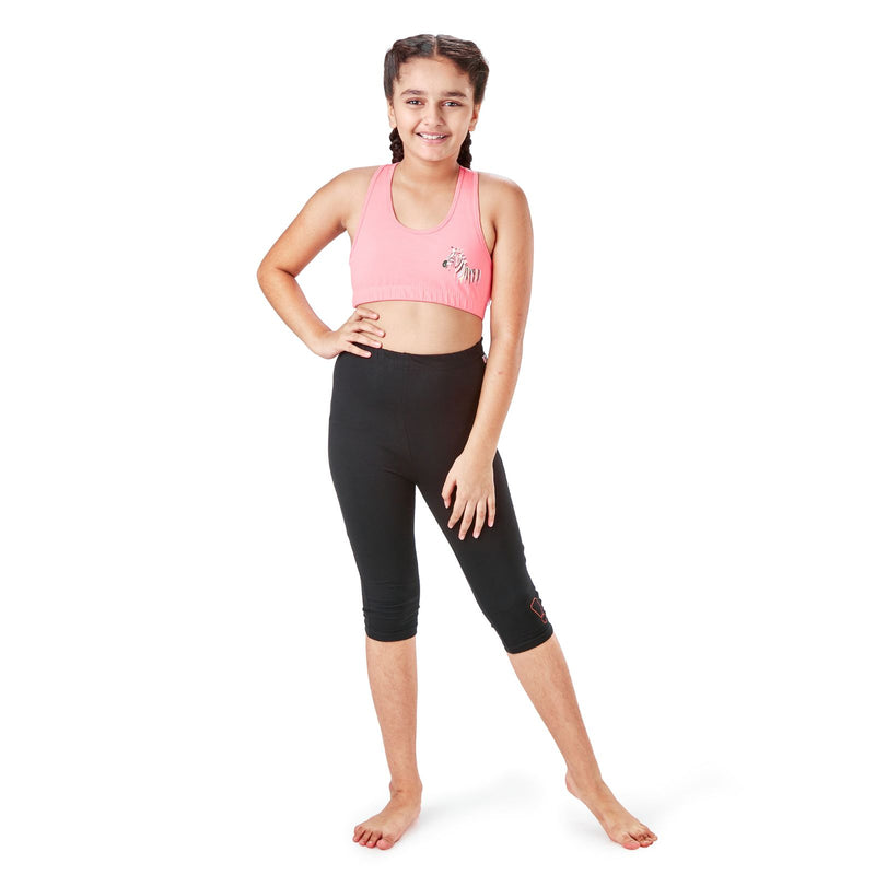 Double Layered Sports Bra - Zebra Crossing
