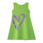 Lime Heart A-Line Dress