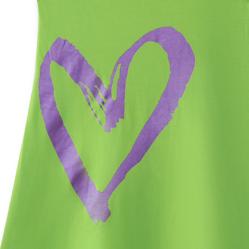 Lime Heart A-Line Dress