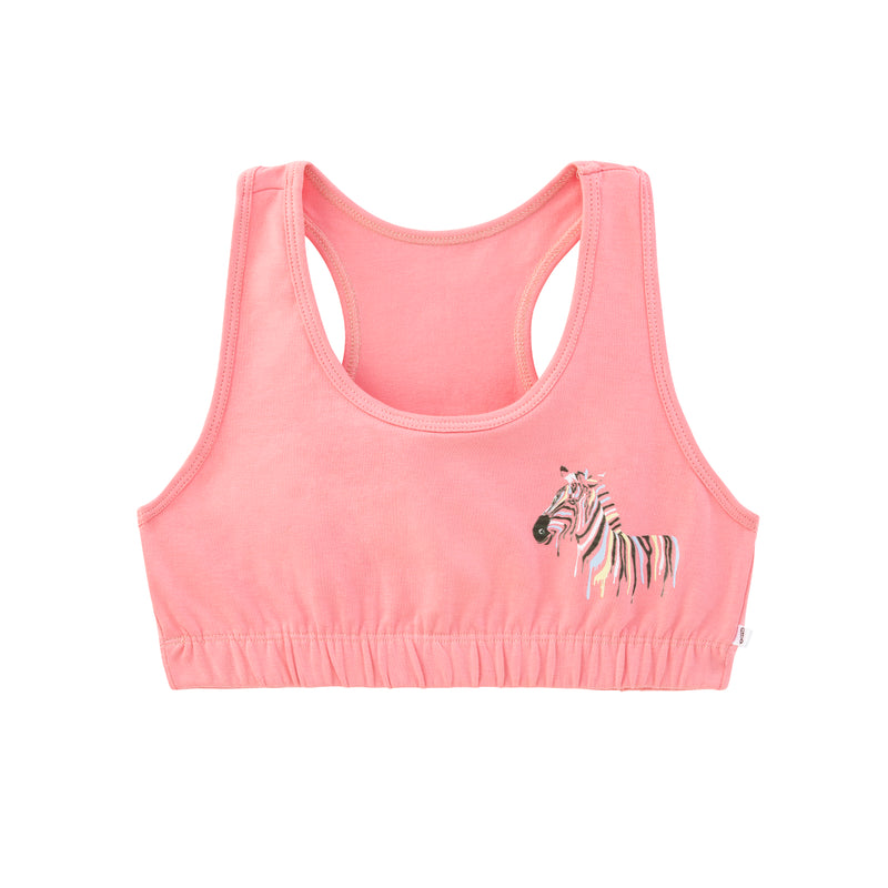 Zebra Crossing Double Layered Sports Bra - Racer Back