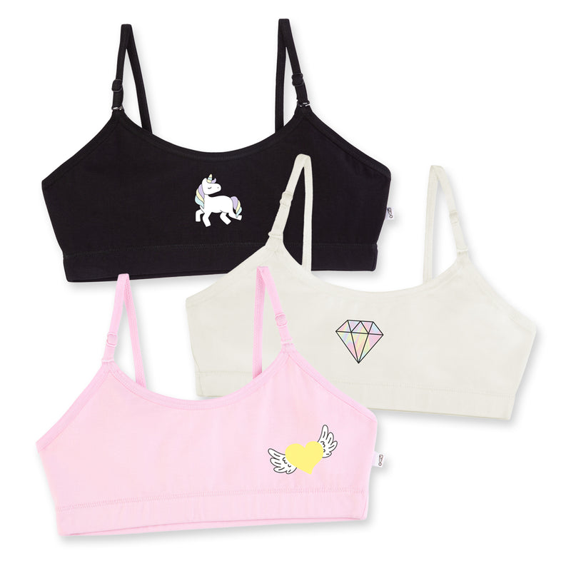 Unicorn Love 3-Pack Training Bras