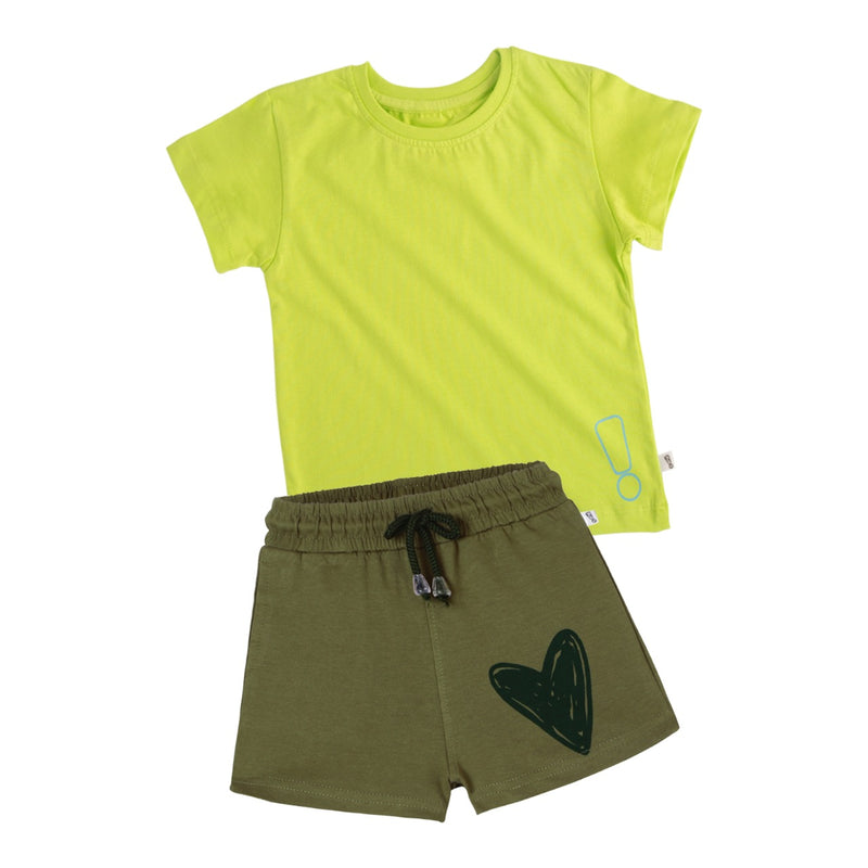 LimeHeart Girl Tee & Shorts Set